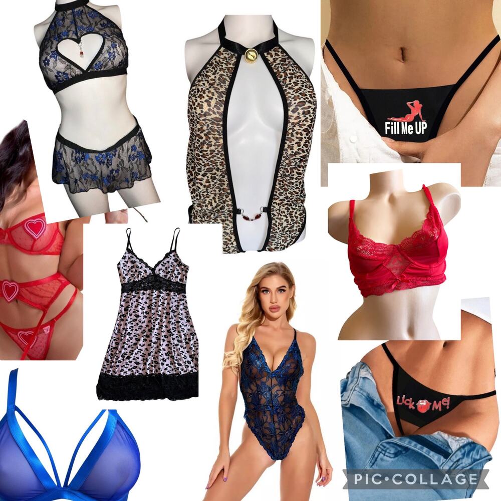 Large/extra large lingerie bundle Sexy Erotic G String panties crotch-less sheer